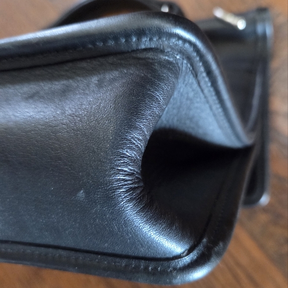 Rare Vintage Coach Willis Black Leather Satchel Turnlock USA Made - Picture 11 of 11